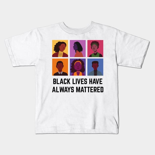 BLM Black Lives Have Always Mattered Kids T-Shirt by Just Kidding Co.